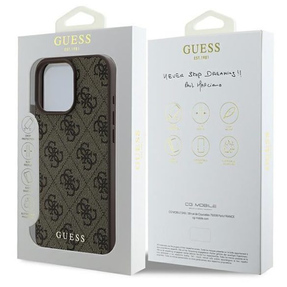 Guess GUHCP16XG4GFBR 4G Classic keménytok iPhone 16 Pro Max - barna