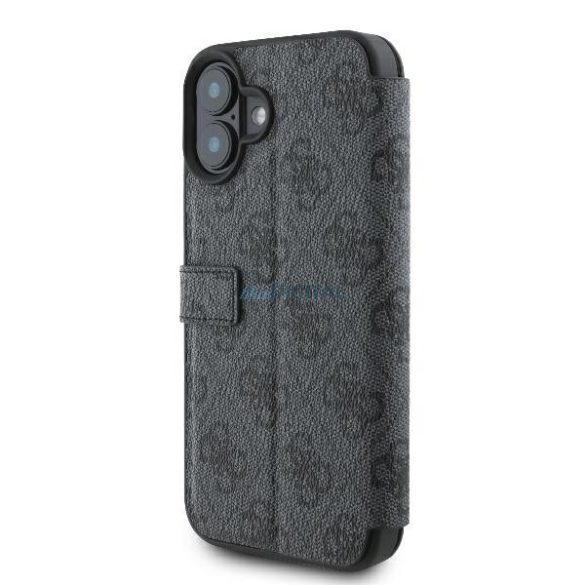 Guess GUBKP16M4GMGGR 4G Metal Logo könyvtok iPhone 16 Plus - fekete