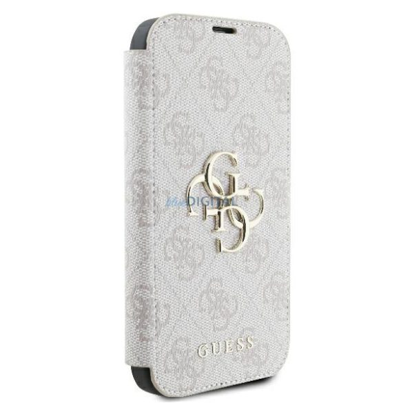 Guess GUBKP16M4GMGPII 4G Metal Logo könyvtok iPhone 16 Plus - rózsaszín