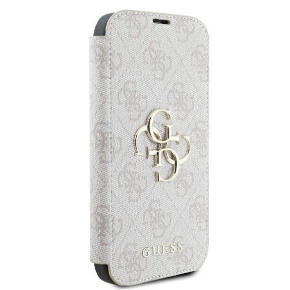 Guess GUBKP16M4GMGPII 4G Metal Logo könyvtok iPhone 16 Plus - rózsaszín