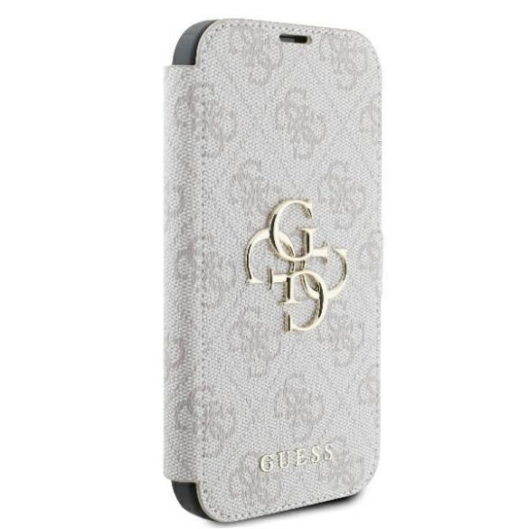 Guess GUBKP16L4GMGPI 4G Metal Logo könyvtok iPhone 16 Pro - rózsaszín