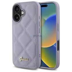   Guess GUHCP16SPSQSQSU Quiled Metal Logo keménytok iPhone 16 - lila