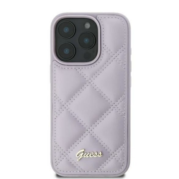 Guess GUHCP16SPSQSQSU Quiled Metal Logo keménytok iPhone 16 - lila