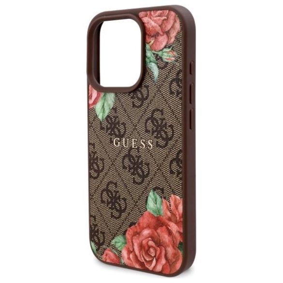 Guess GUHMP16XP4ROPEMCW 4G Flowers Print MagSafe-kompatibilis tok iPhone 16 Pro Max - barna