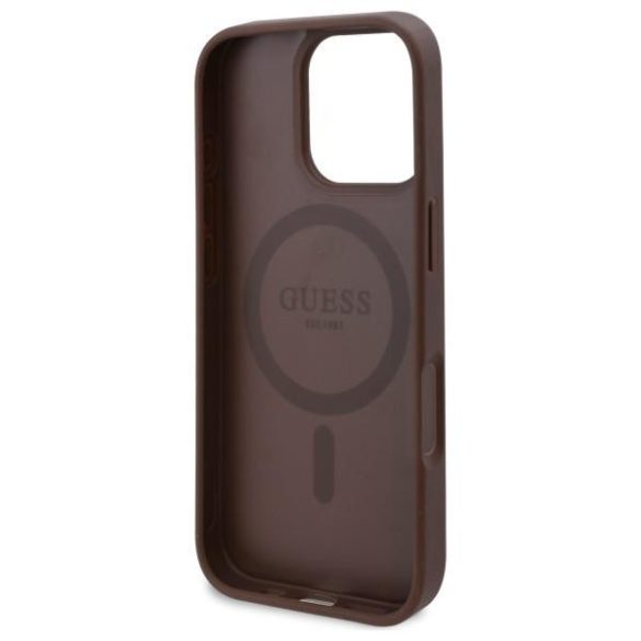 Guess GUHMP16XP4ROPEMCW 4G Flowers Print MagSafe-kompatibilis tok iPhone 16 Pro Max - barna