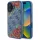 Guess GUHMP16SP4ROPEMCB 4G Flowers Print MagSafe-kompatibilis tok iPhone 16 - kék