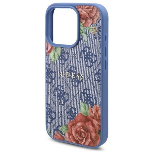 Guess GUHMP16XP4ROPEMCB 4G Flowers Print MagSafe-kompatibilis tok iPhone 16 Pro Max - kék