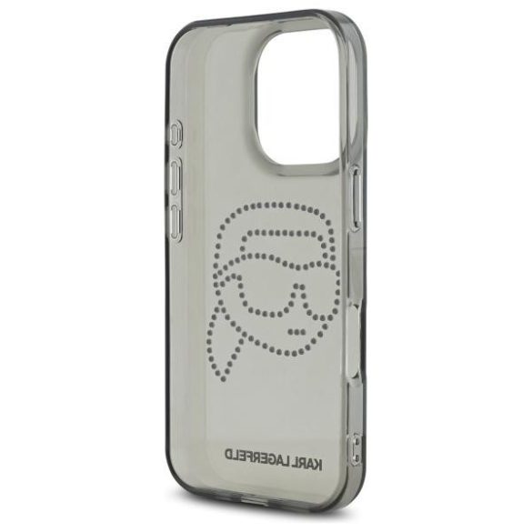 Karl Lagerfeld KLHCP16XHKHDCELK IML Rhinestones Karl Head tok iPhone 16 Pro Max - fekete