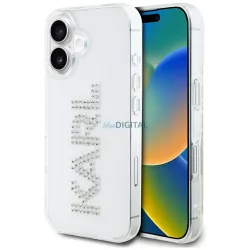  Karl Lagerfeld IML strasszos logós tok iPhone 16, átlátszó
