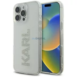   Karl Lagerfeld IML strasszos logós tok iPhone 16 Pro, átlátszó