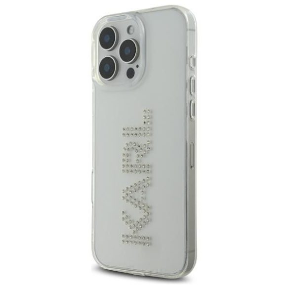 Karl Lagerfeld KLHCP16XHKLSTDCT IML Rhinestones Logo tok iPhone 16 Pro Max - átlátszó