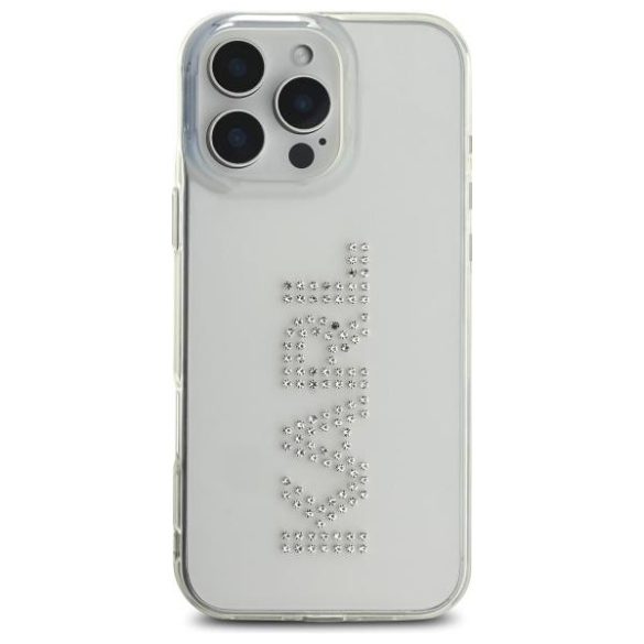 Karl Lagerfeld KLHCP16XHKLSTDCT IML Rhinestones Logo tok iPhone 16 Pro Max - átlátszó