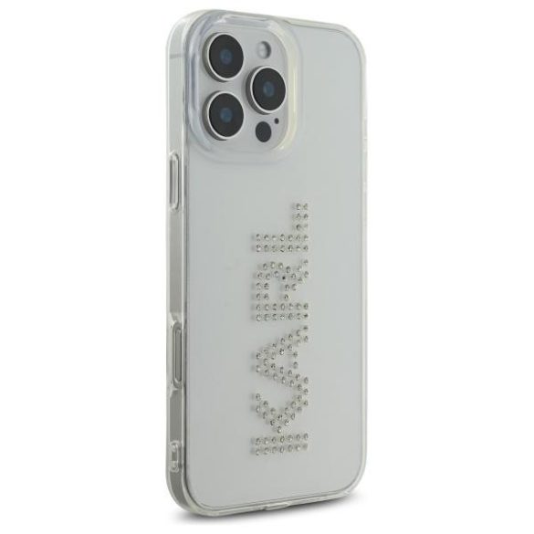 Karl Lagerfeld KLHCP16XHKLSTDCT IML Rhinestones Logo tok iPhone 16 Pro Max - átlátszó