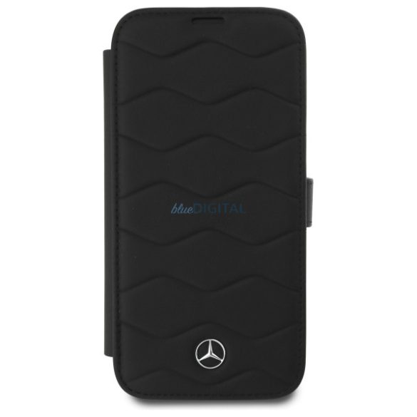 Mercedes MEBKP16X23RWRSK MB Waves Leather könyvtok iPhone 16 Pro - fekete