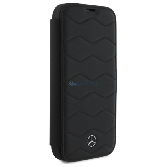 Mercedes MEBKP16X23RWRSK MB Waves Leather könyvtok iPhone 16 Pro - fekete