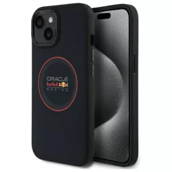   Red Bull RBHMP14S24PUILVR Leather Red Ring MagSafe-kompatibilis tok iPhone 14 - sötétkék