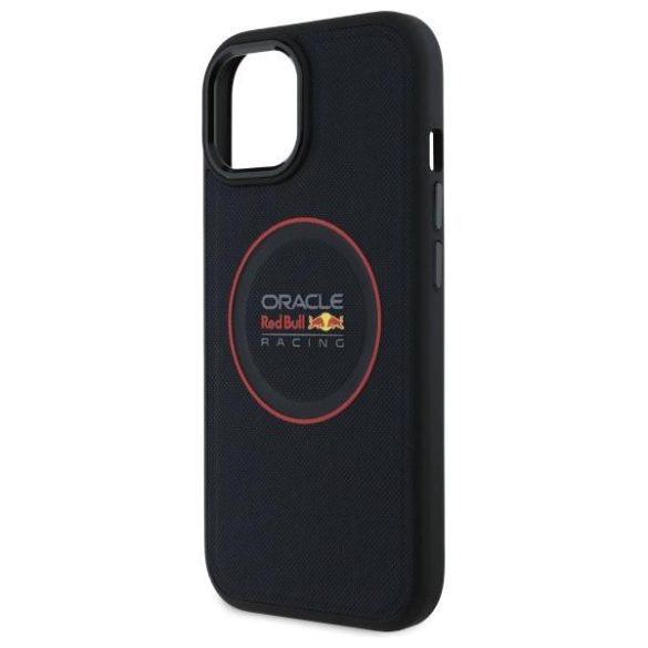 Red Bull RBHMP15S24PUILVR Leather Red Ring MagSafe-kompatibilis tok iPhone 15 - sötétkék