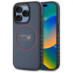   Red Bull RBHMP15X24PUILVR Leather Red Ring MagSafe-kompatibilis tok iPhone 15 Pro Max - sötétkék