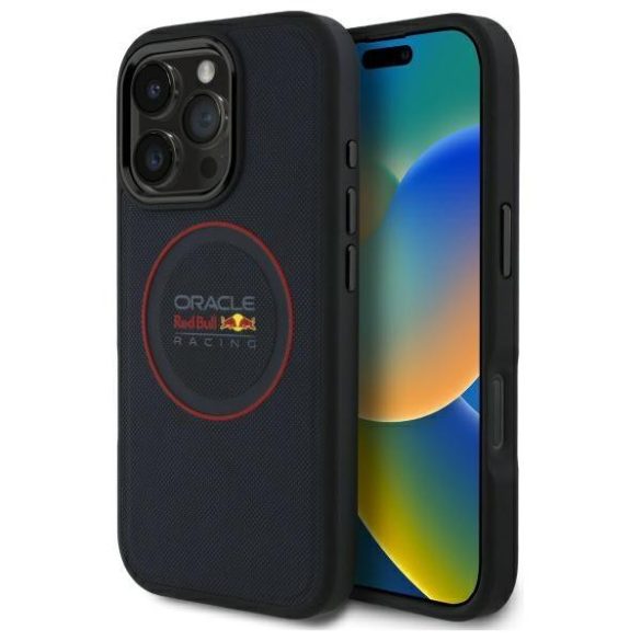 Red Bull RBHMP16X24PUILVR Leather Red Ring MagSafe-kompatibilis tok iPhone 16 Pro Max - sötétkék