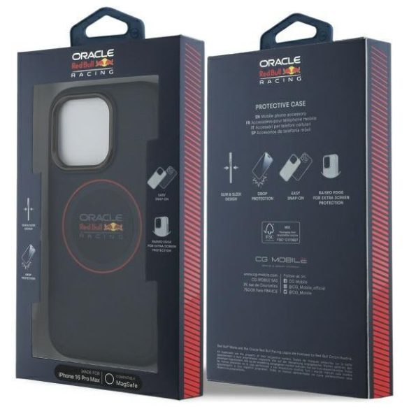 Red Bull RBHMP16X24PUILVR Leather Red Ring MagSafe-kompatibilis tok iPhone 16 Pro Max - sötétkék