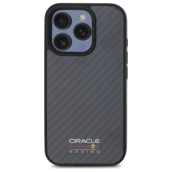 Red Bull RBHMP16X24CFILSK Carbon Fiber Shiny Logo MagSafe-kompatibilis tok iPhone 16 Pro Max - fekete