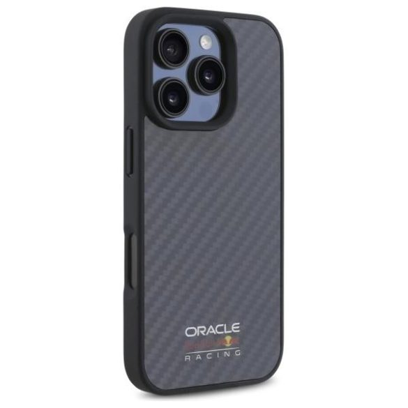 Red Bull RBHMP16X24CFILSK Carbon Fiber Shiny Logo MagSafe-kompatibilis tok iPhone 16 Pro Max - fekete