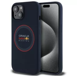   Red Bull RBHMP14S24SIILVR Silicone Red Ring MagSafe-kompatibilis tok iPhone 14 - sötétkék