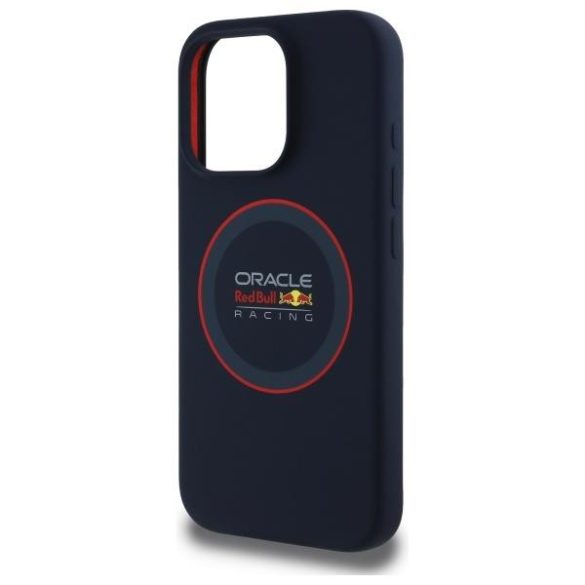 Red Bull RBHMP15L24SIILVR Silicone Red Ring MagSafe-kompatibilis tok iPhone 15 Pro - sötétkék