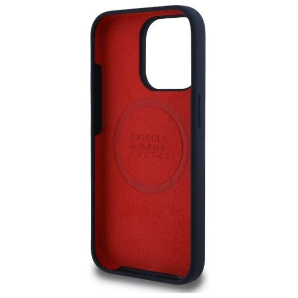 Red Bull RBHMP15L24SIILVR Silicone Red Ring MagSafe-kompatibilis tok iPhone 15 Pro - sötétkék