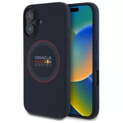   Red Bull RBHMP16M24SIILVR Silicone Red Ring MagSafe-kompatibilis tok iPhone 16 Plus - sötétkék