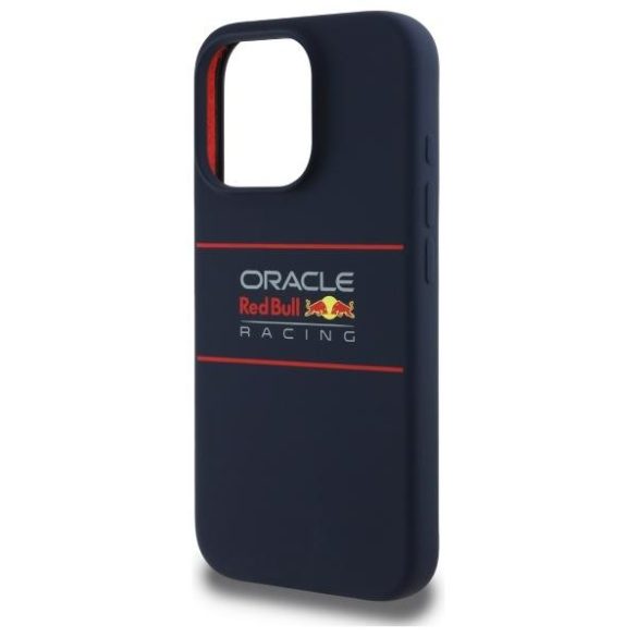 Red Bull RBHMP15L24SIHSRV Silicone Horizontal Logo MagSafe-kompatibilis tok iPhone 15 Pro - sötétkék