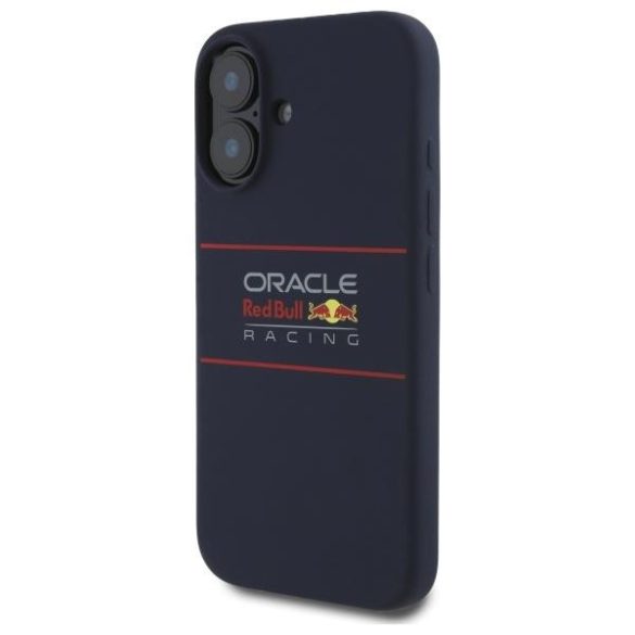 Red Bull RBHMP16S24SIHSRV Silicone Horizontal Logo MagSafe-kompatibilis tok iPhone 16 - sötétkék