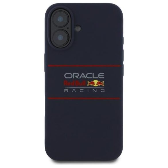 Red Bull RBHMP16S24SIHSRV Silicone Horizontal Logo MagSafe-kompatibilis tok iPhone 16 - sötétkék