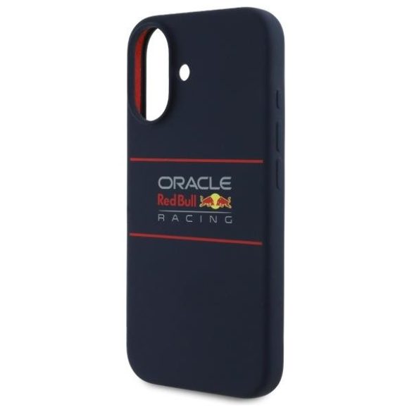 Red Bull RBHMP16S24SIHSRV Silicone Horizontal Logo MagSafe-kompatibilis tok iPhone 16 - sötétkék