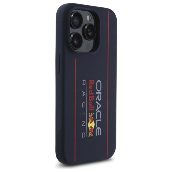 Red Bull RBHMP15L24SIOLRV Silicone Vertical Logo MagSafe-kompatibilis tok iPhone 15 Pro - sötétkék