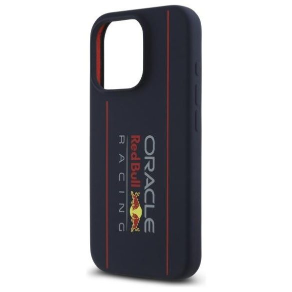 Red Bull RBHMP15L24SIOLRV Silicone Vertical Logo MagSafe-kompatibilis tok iPhone 15 Pro - sötétkék