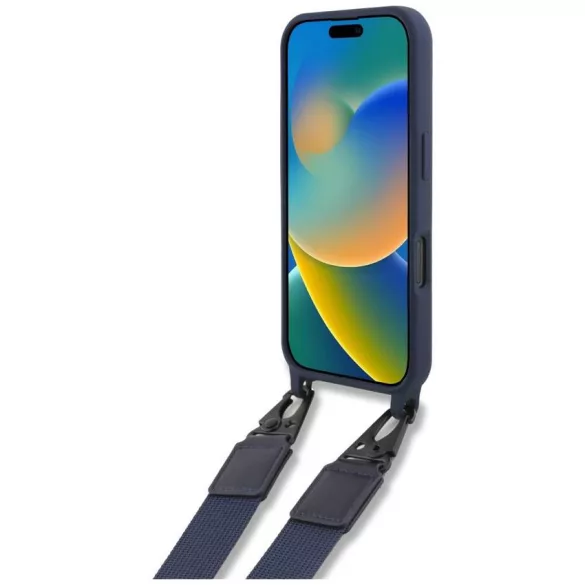 Red Bull RBHMP16S24SISOLRV iPhone 16 6.1" keménytok szilikon pánt és függőleges logó MagSafe navy