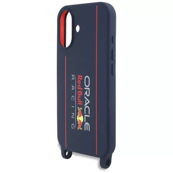 Red Bull RBHMP16S24SISOLRV iPhone 16 6.1" keménytok szilikon pánt és függőleges logó MagSafe navy