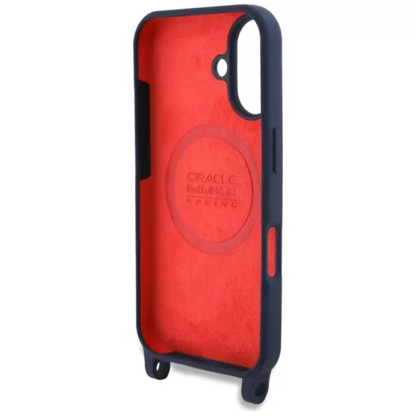 Red Bull RBHMP16S24SISOLRV iPhone 16 6.1" keménytok szilikon pánt és függőleges logó MagSafe navy