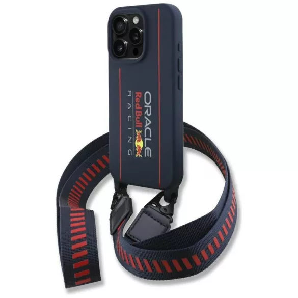 Red Bull RBHMP16X24SISOLRV iPhone 16 Pro Max 6.9" keménytok szilikon pánt és függőleges logó MagSafe