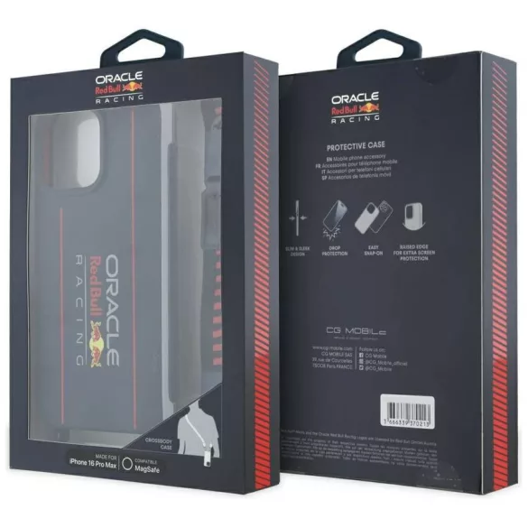 Red Bull RBHMP16X24SISOLRV iPhone 16 Pro Max 6.9" keménytok szilikon pánt és függőleges logó MagSafe