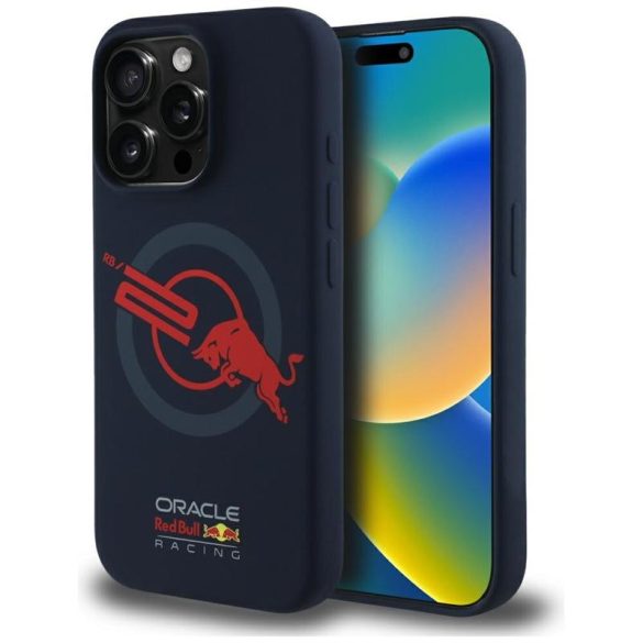 Red Bull RBHMP15L24SIOLVR HC Silicone ORBR20 Logo Red Lining MagSafe-kompatibilis tok iPhone 15 Pro - piros