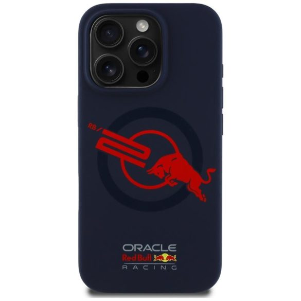 Red Bull RBHMP15L24SIOLVR HC Silicone ORBR20 Logo Red Lining MagSafe-kompatibilis tok iPhone 15 Pro - piros