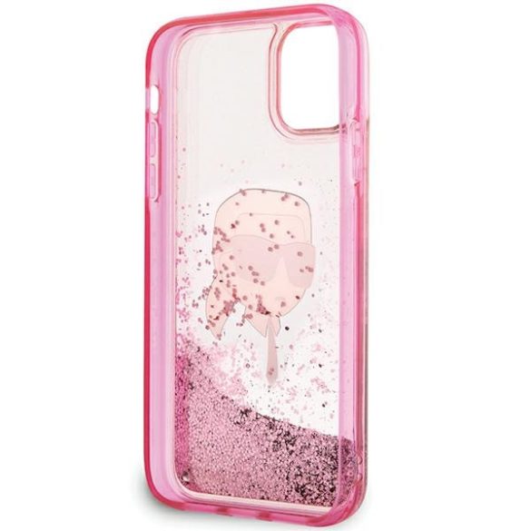 Karl Lagerfeld KLHCN61LNKHCP Glitter Karl Head keménytok iPhone 11/ XR - rózsaszín