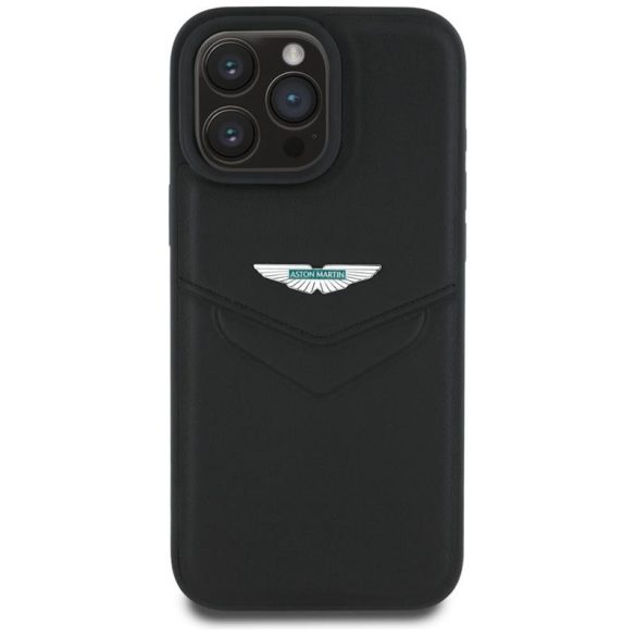 Aston Martin ASHCP16XPVIK HC Leather Victory Design tok iPhone 16 Pro Max - fekete