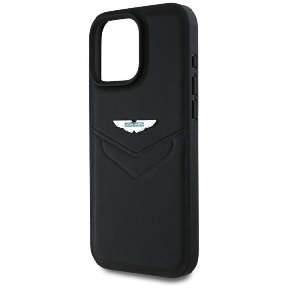 Aston Martin ASHCP16XPVIK HC Leather Victory Design tok iPhone 16 Pro Max - fekete