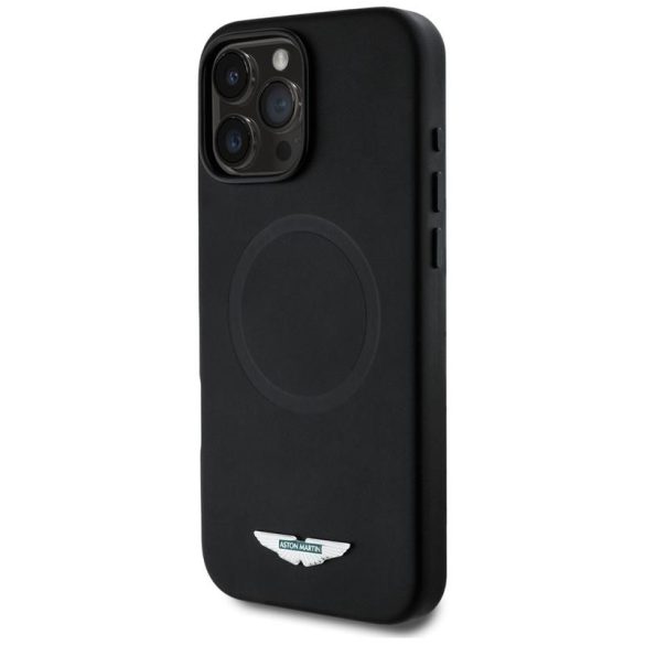 Aston Martin ASHMP16XPLOK HC FW Logo MagSafe-kompatibilis tok iPhone 16 Pro Max - fekete