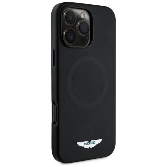 Aston Martin ASHMP16XPLOK HC FW Logo MagSafe-kompatibilis tok iPhone 16 Pro Max - fekete