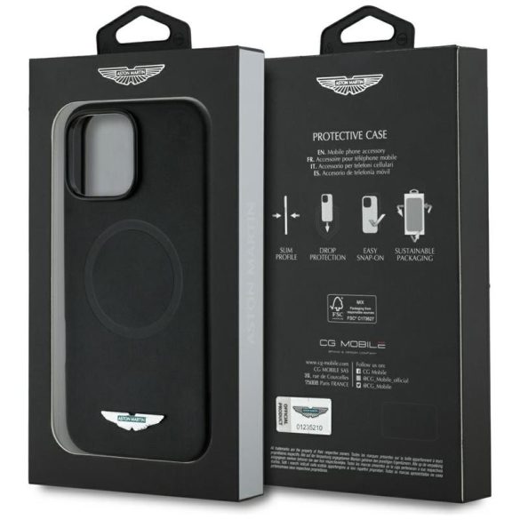 Aston Martin ASHMP16XPLOK HC FW Logo MagSafe-kompatibilis tok iPhone 16 Pro Max - fekete