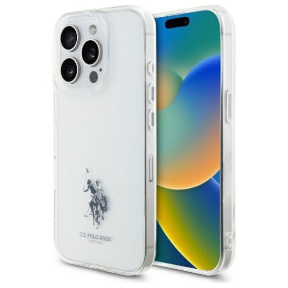 U.S. Polo Assn. USHCP15XUSMT IML Printed Double Horse Logo tok iPhone 15 Pro Max - átlátszó